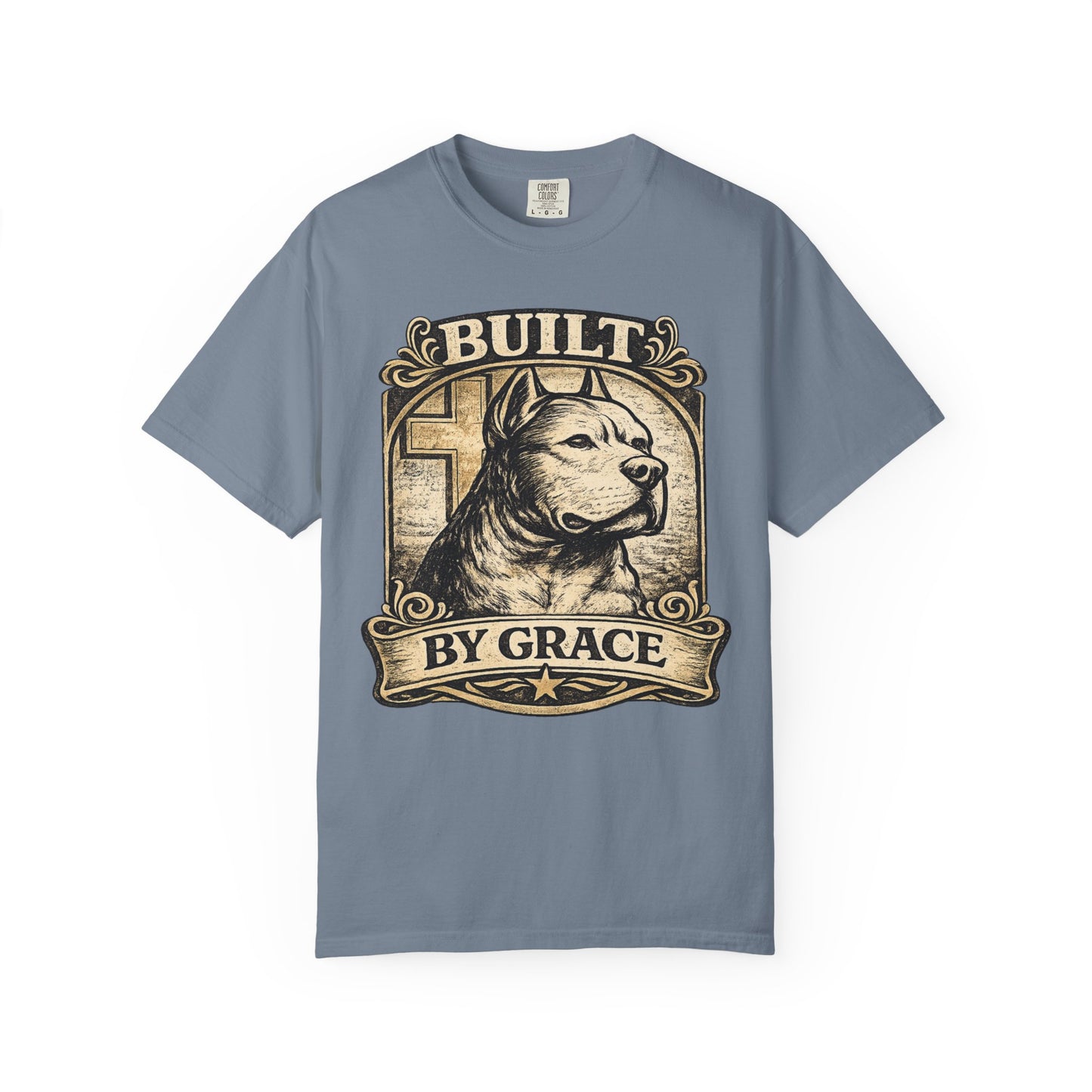 Built By Grace Vintage Tee — Christian Pit Bull Shirt