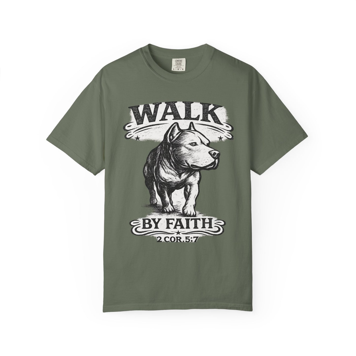 Walk By Faith Vintage Tee - Christian Pit Bull Tee