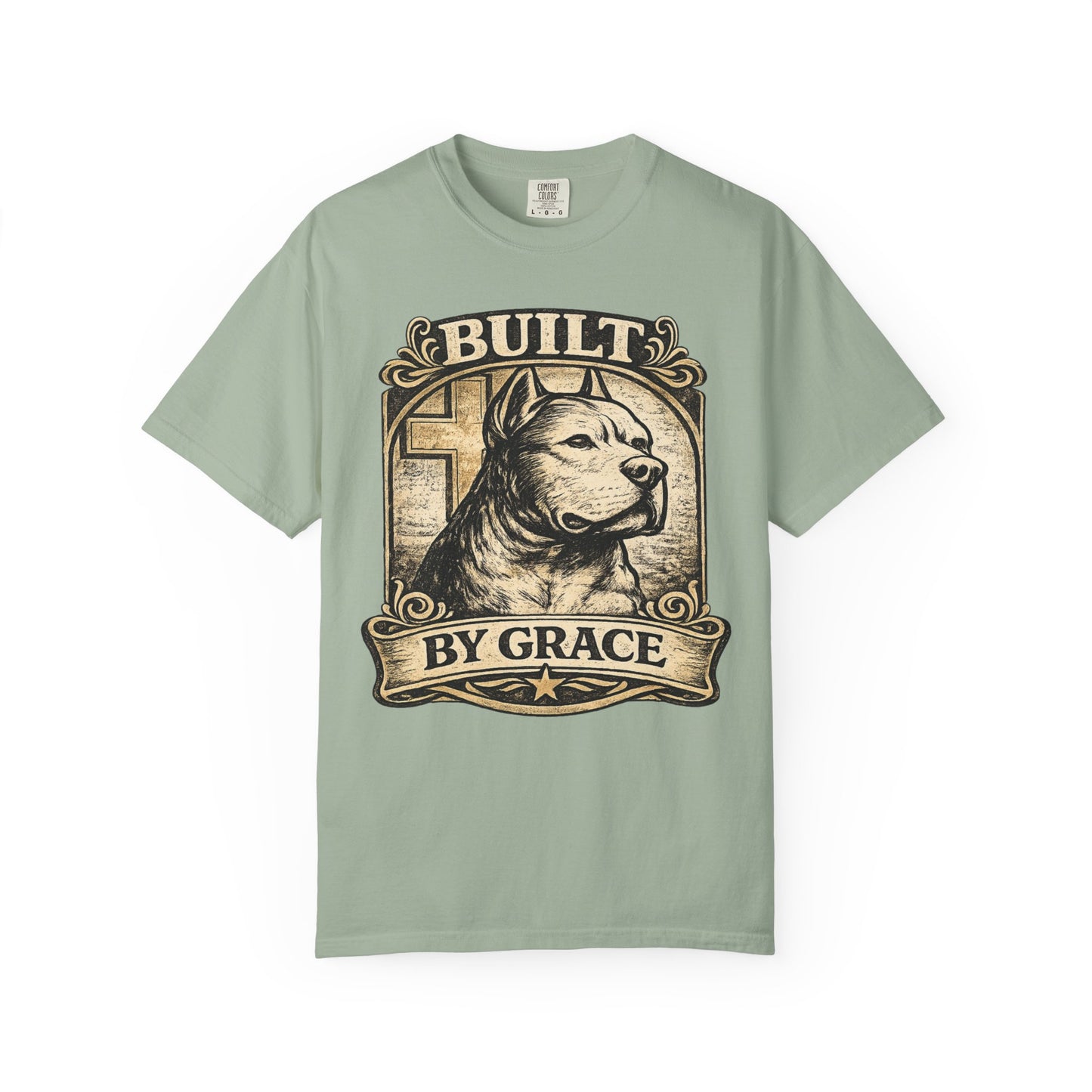 Built By Grace Vintage Tee — Christian Pit Bull Shirt