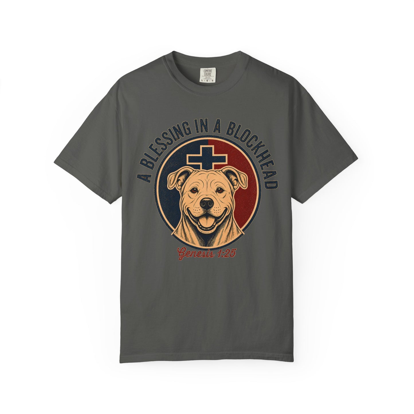 A Blessing in a Blockhead Heritage Tee - Christian Pit Bull Shirt