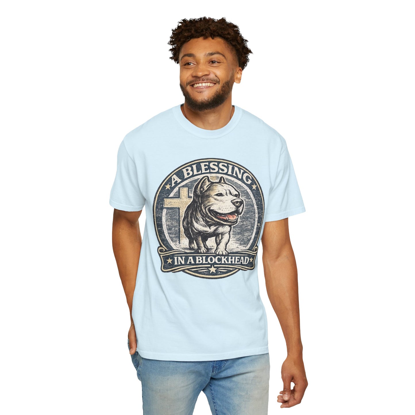 A Blessing in a Blockhead Vintage Tee – Christian Pit Bull Shirt