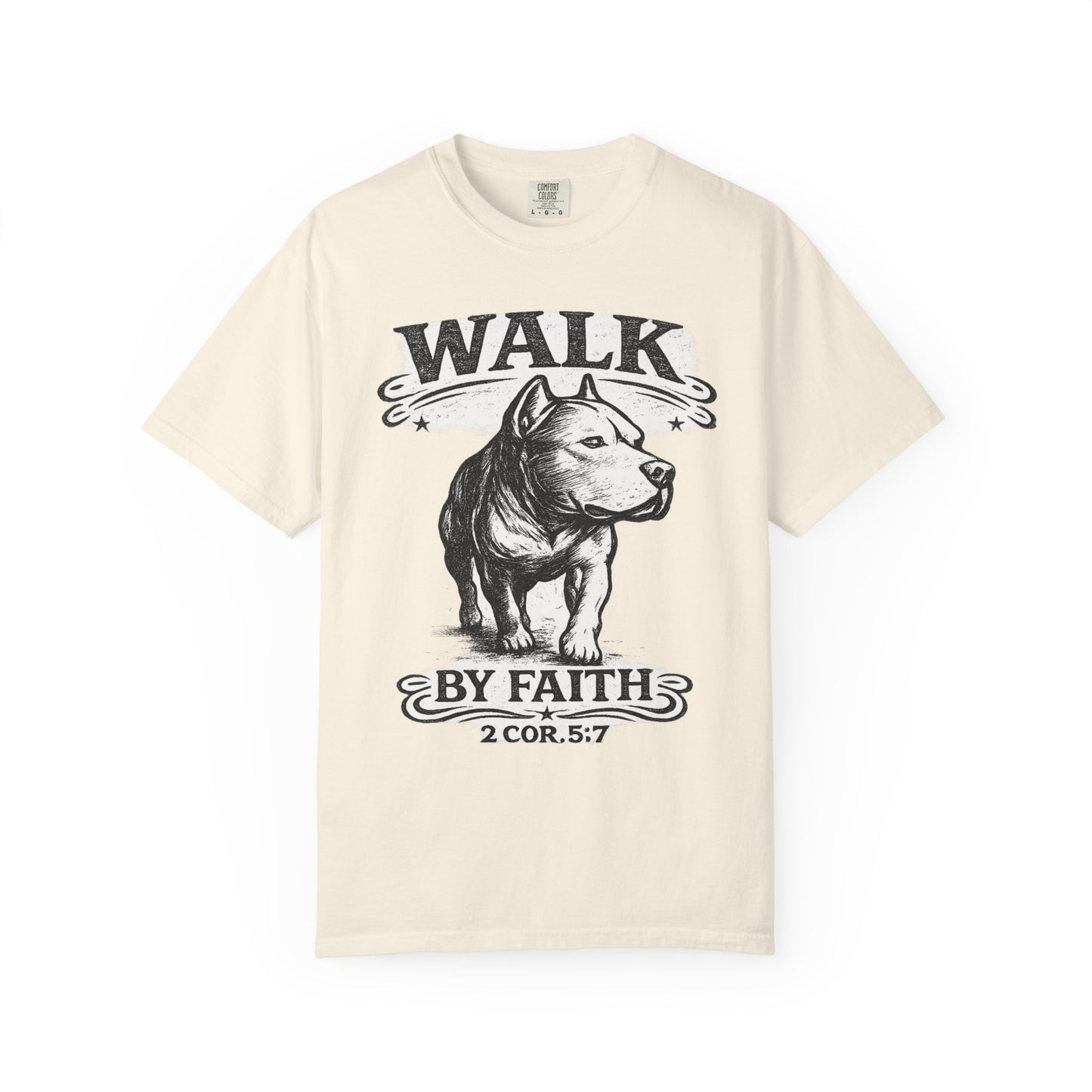 Walk By Faith Vintage Tee - Christian Pit Bull Tee