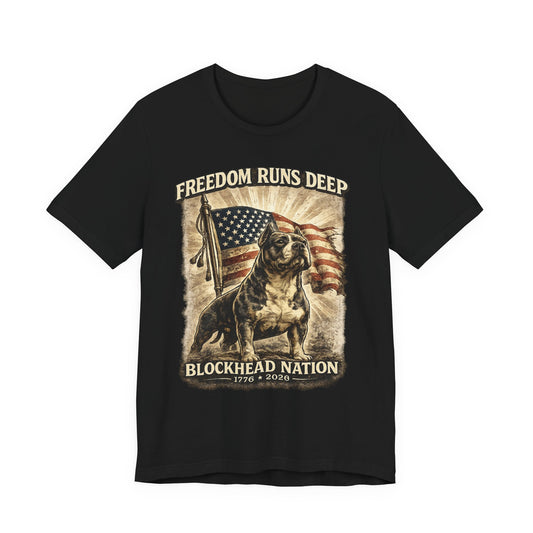 Freedom Runs Deep Tee — All-American Blockheads Collection