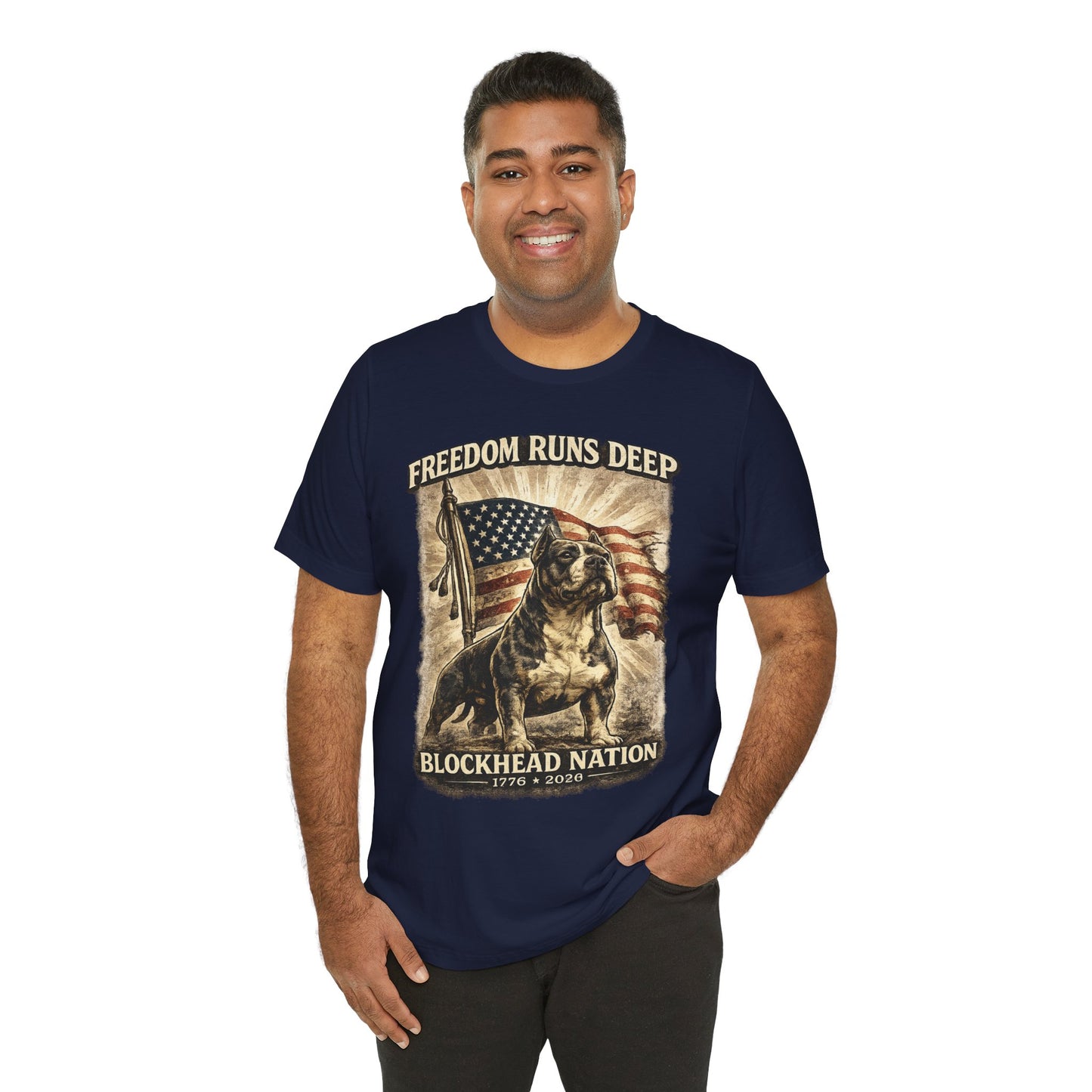 Freedom Runs Deep Tee — All-American Blockheads Collection