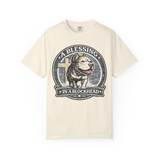 A Blessing in a Blockhead Vintage Tee - Christian Pit Bull Shirt