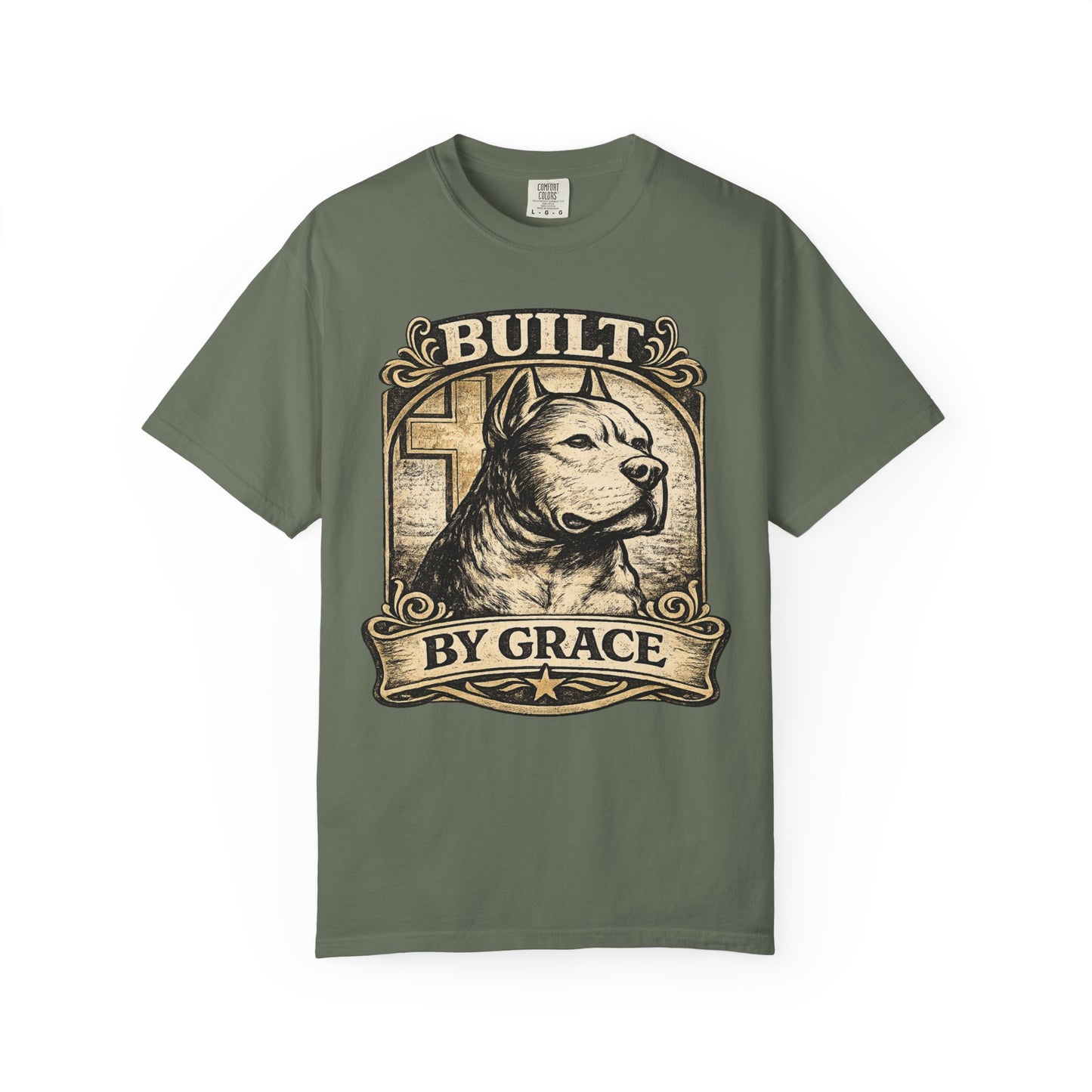 Built By Grace Vintage Tee — Christian Pit Bull Shirt