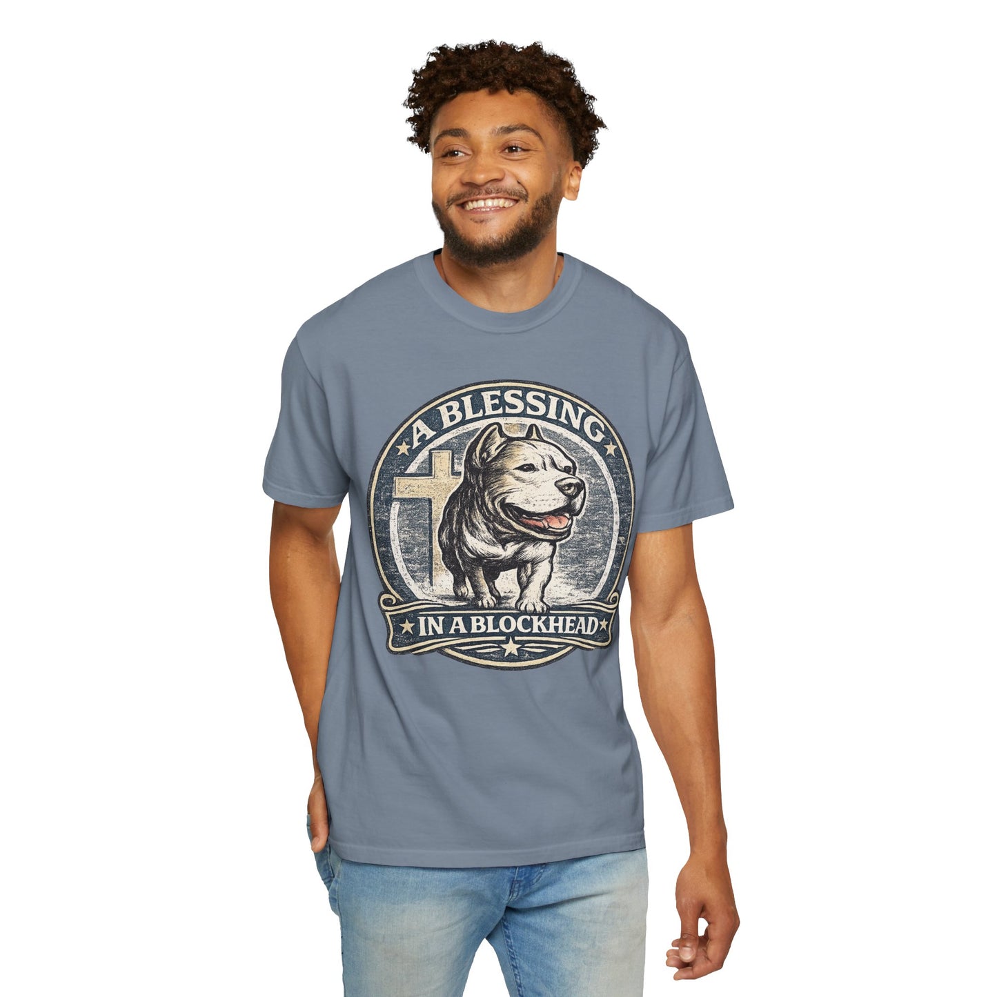 A Blessing in a Blockhead Vintage Tee – Christian Pit Bull Shirt