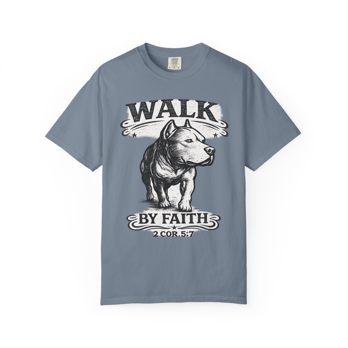 Walk By Faith Vintage Tee - Christian Pit Bull Tee