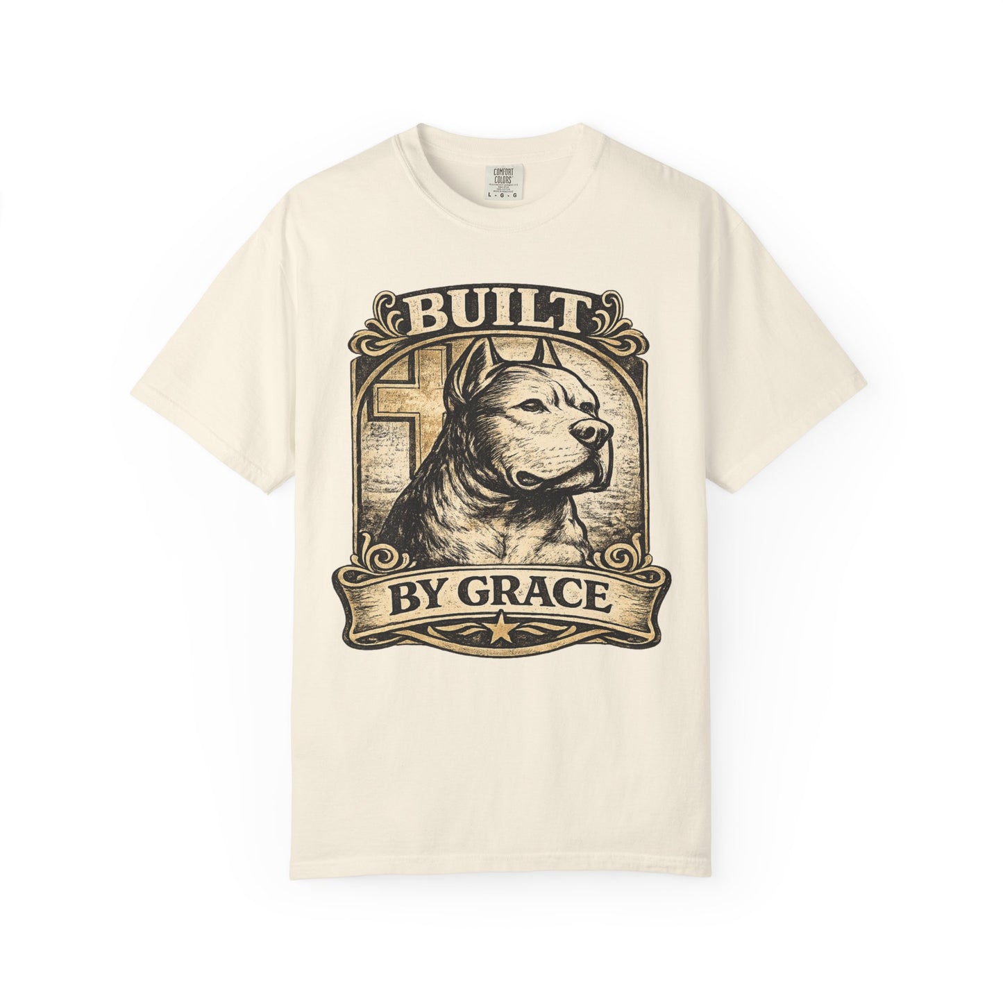 Built By Grace Vintage Tee — Christian Pit Bull Shirt