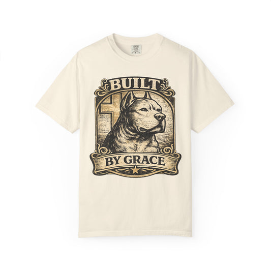 Built By Grace Vintage Tee — Christian Pit Bull Shirt