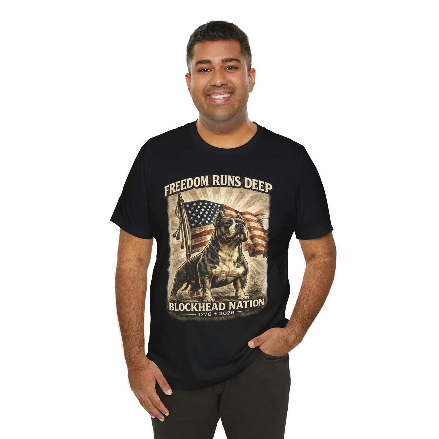 Freedom Runs Deep Tee — All-American Blockheads Collection