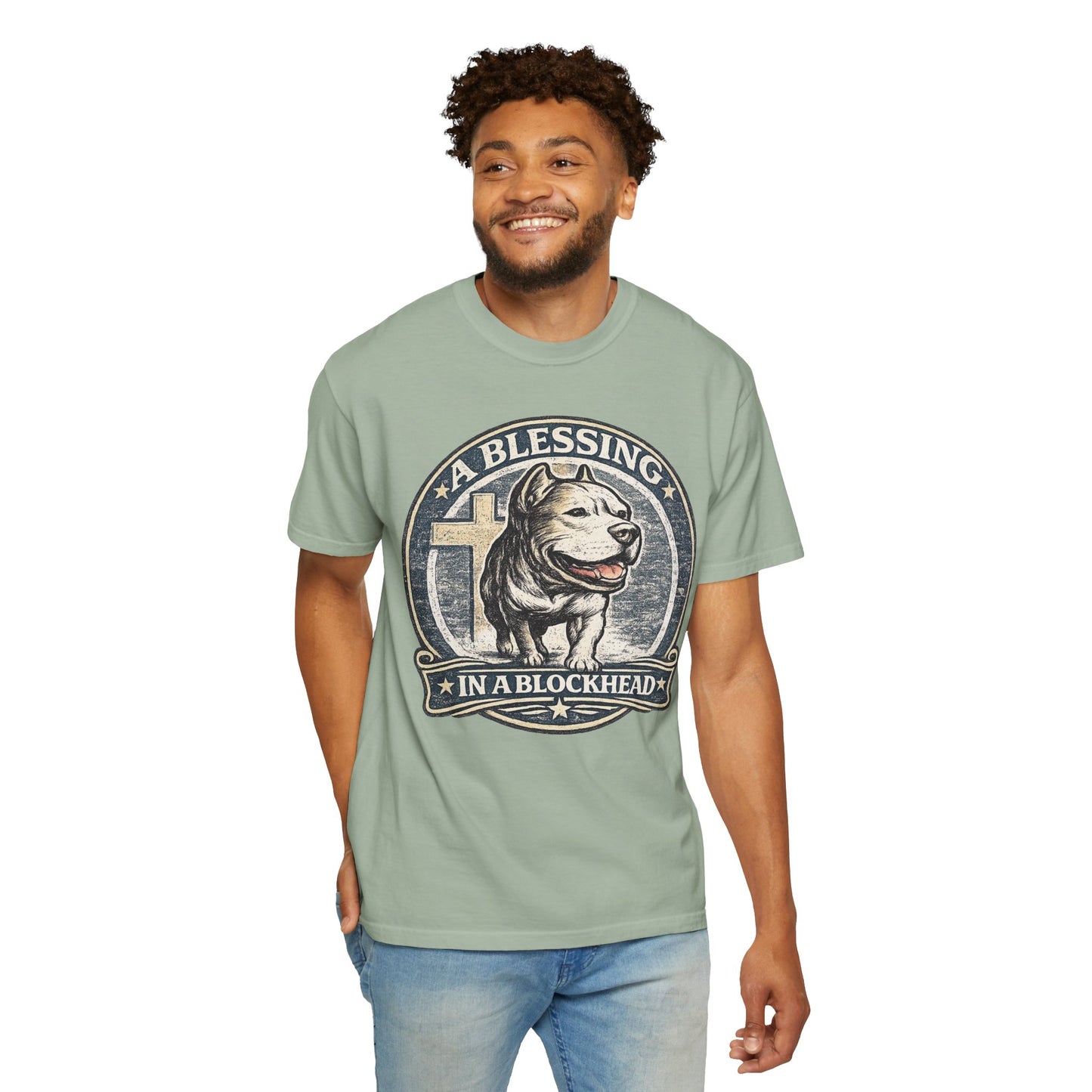 A Blessing in a Blockhead Vintage Tee – Christian Pit Bull Shirt