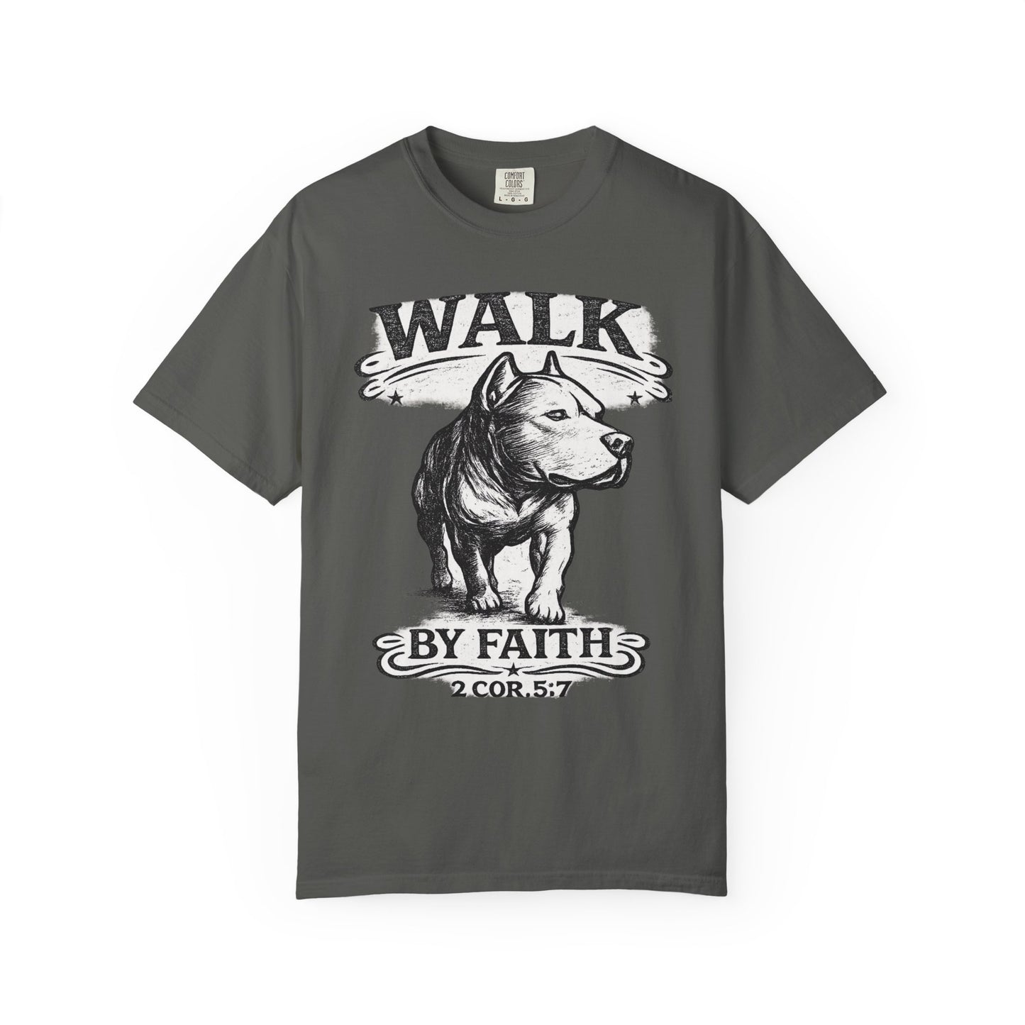 Walk By Faith Vintage Tee - Christian Pit Bull Tee