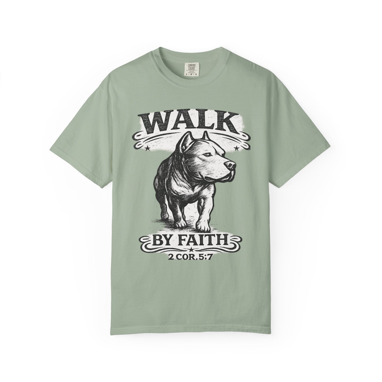 Walk By Faith Vintage Tee - Christian Pit Bull Tee