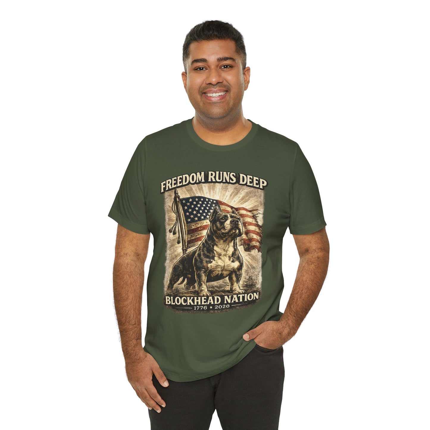 Freedom Runs Deep Tee — All-American Blockheads Collection