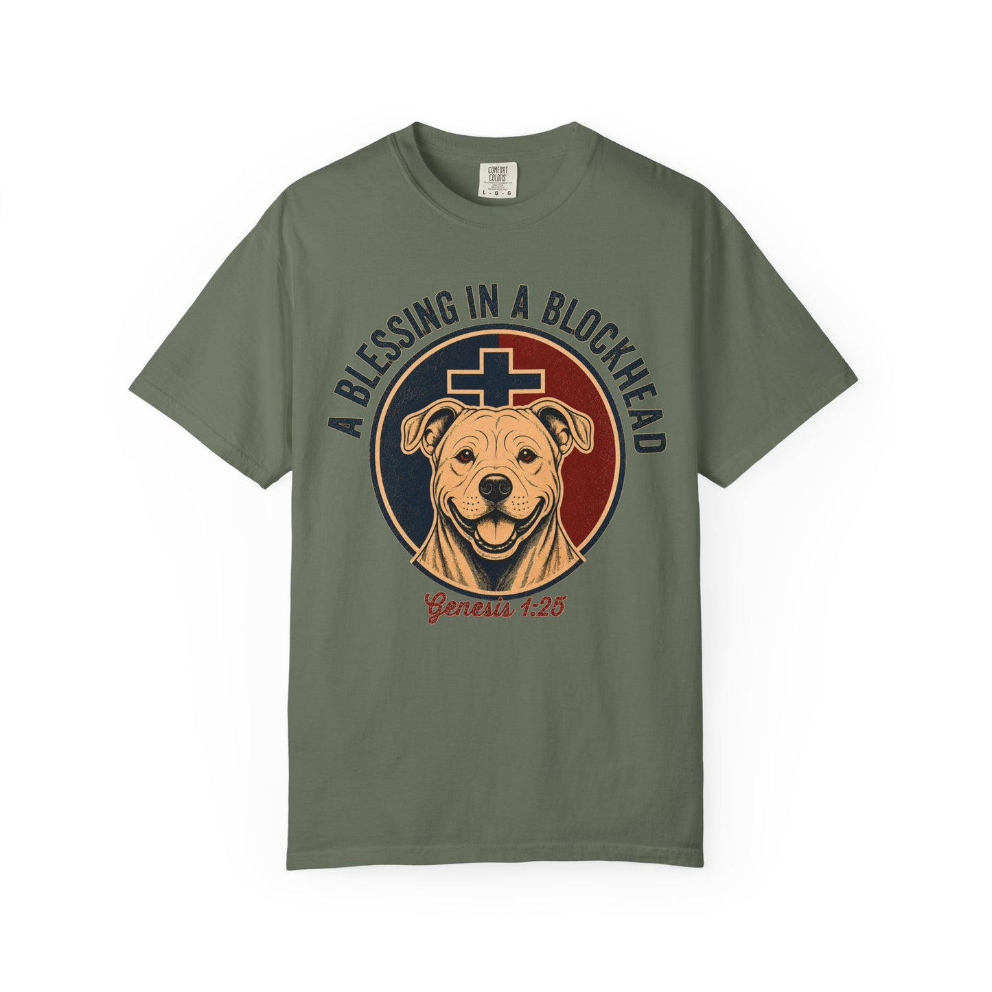 A Blessing in a Blockhead Heritage Tee - Christian Pit Bull Shirt