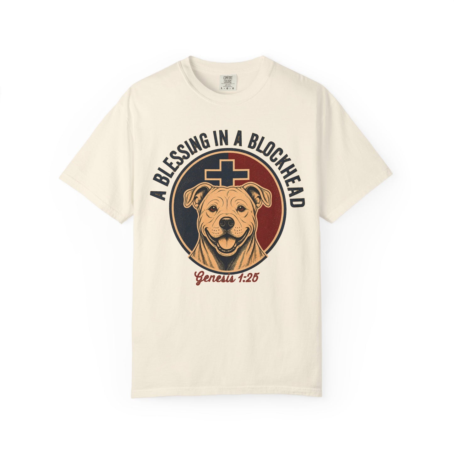 A Blessing in a Blockhead Heritage Tee - Christian Pit Bull Shirt