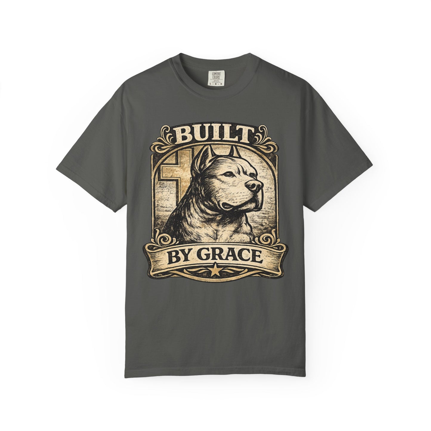 Built By Grace Vintage Tee — Christian Pit Bull Shirt