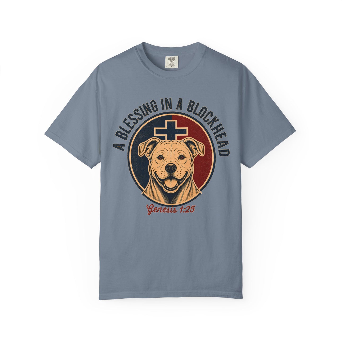 A Blessing in a Blockhead Heritage Tee - Christian Pit Bull Shirt