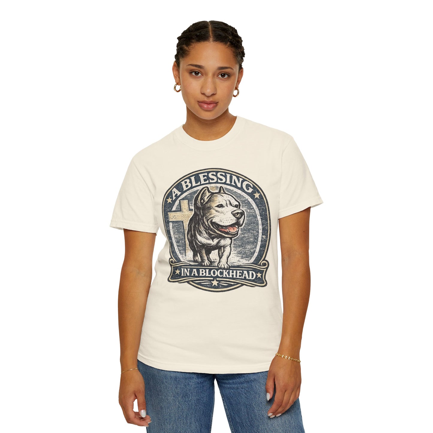 A Blessing in a Blockhead Vintage Tee – Christian Pit Bull Shirt