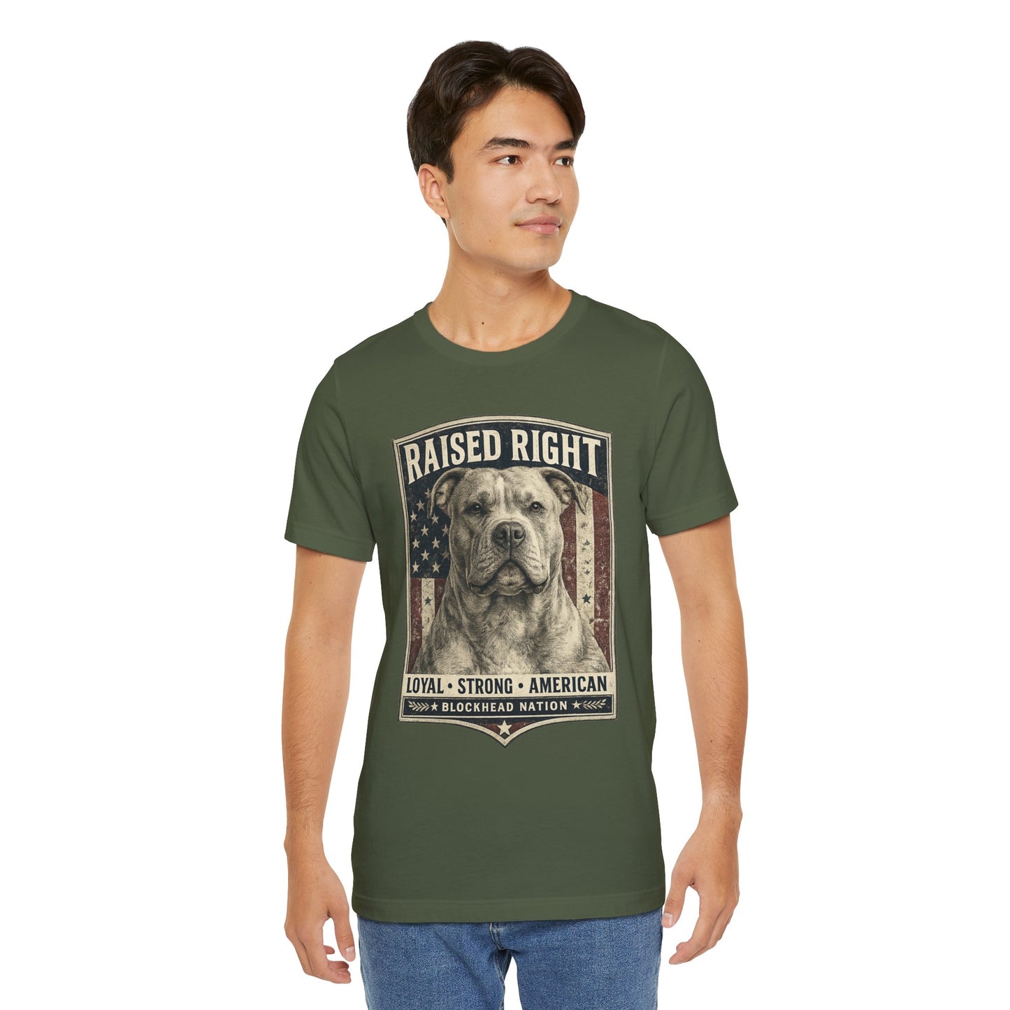 Raised Right Tee – All-American Blockheads Collection
